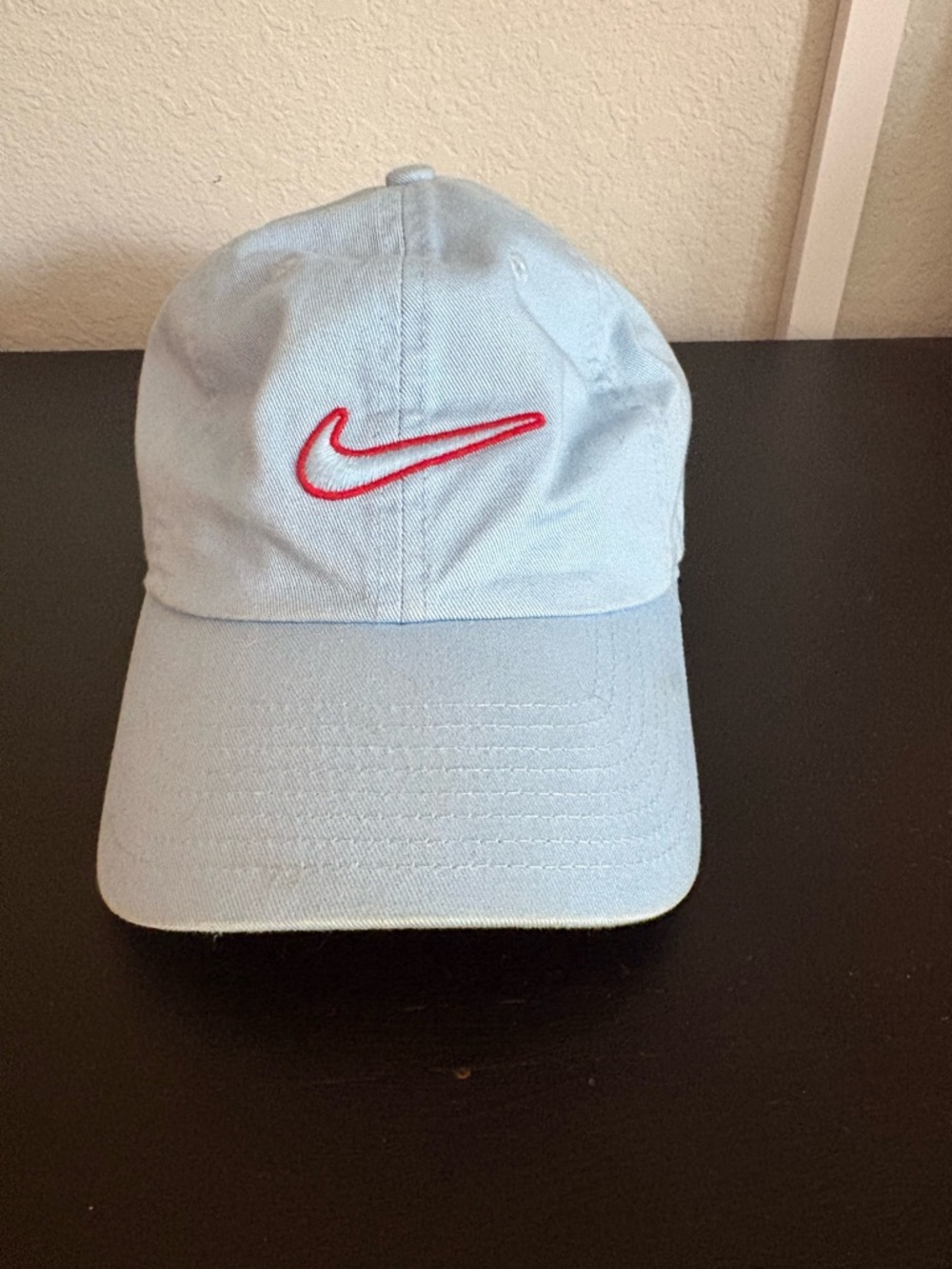 Nike Pale Blue Baseball Hat with Red Swoosh